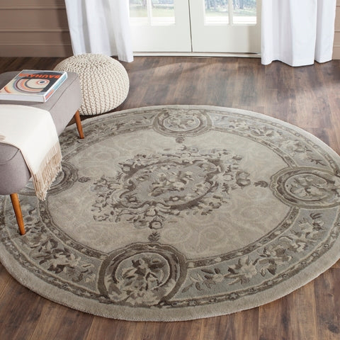 Empire Wool Rug in Beige and Light Gray