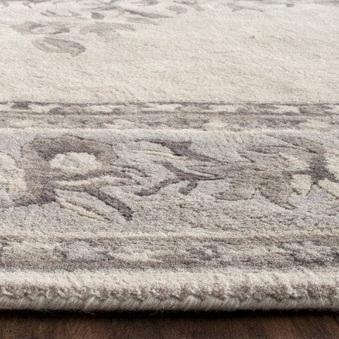 Empire Wool Rug in Beige and Light Gray