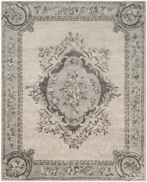 Empire Wool Rug in Beige and Light Gray