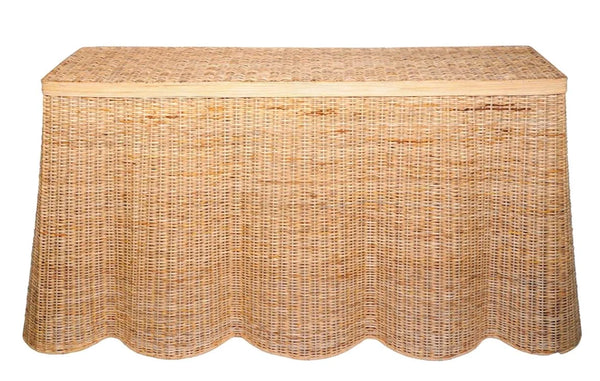 Incredible New Extra Large Wicker Scalloped Console - The Mayfair Hall