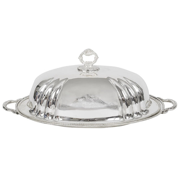 Large Domed Silver Platter - The Mayfair Hall