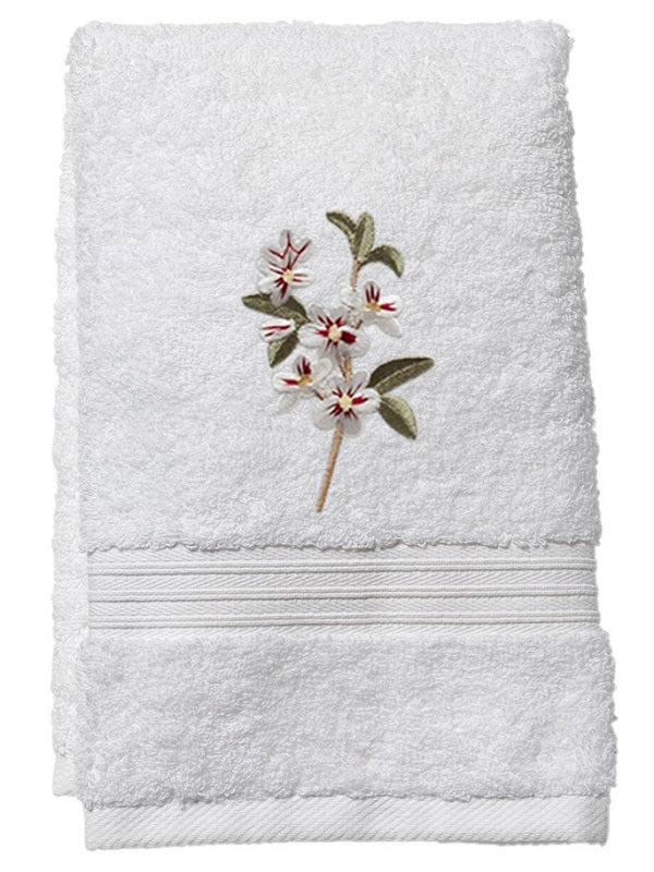 Guest Towel, Terry, Apple Blossom (White)