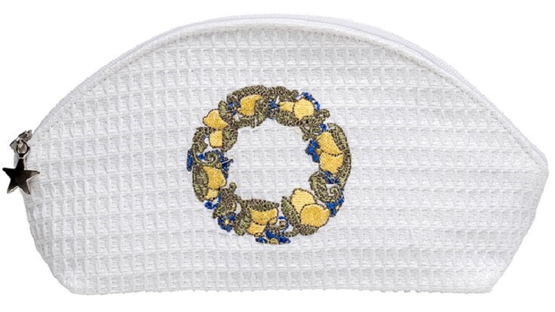 Cosmetic Bag (Small), Lemon Wreath (Yellow) - The Mayfair Hall