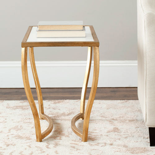 Rex Glass Top Gold Foil Accent Table - The Mayfair Hall