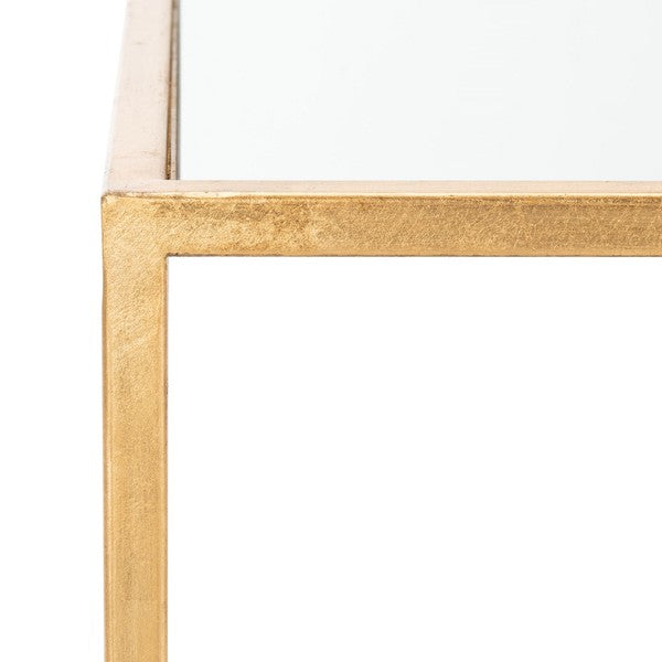 Kiley Gold Leaf Mirror Top Accent Table - The Mayfair Hall