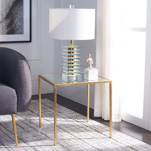 Kiley Gold Leaf Mirror Top Accent Table - The Mayfair Hall