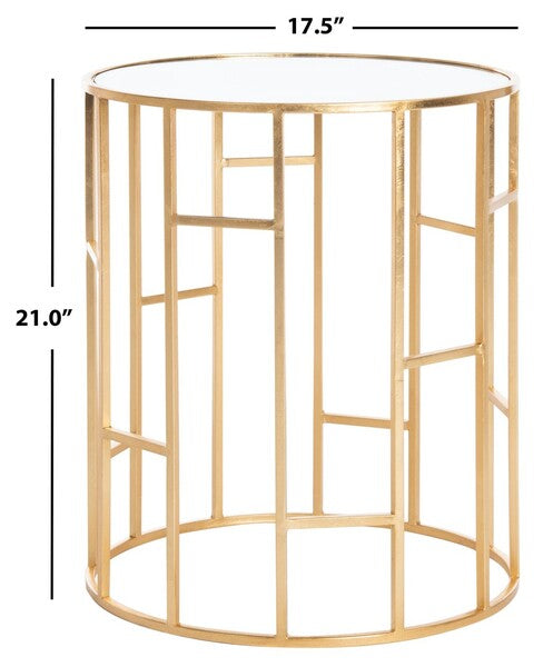 Doreen Mirror Top Gold Accent Table - The Mayfair Hall