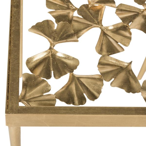 Otto Antique Gold Ginko Leaf Side Table - The Mayfair Hall