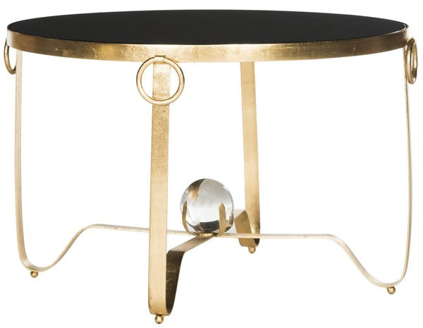 Elisha Gold Leaf Round Coffee Table - Glass Ball - The Mayfair Hall