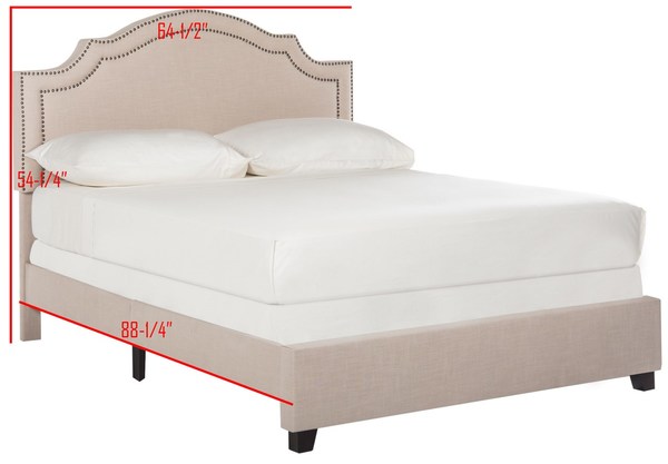 Theron Light Beige Bed - The Mayfair Hall