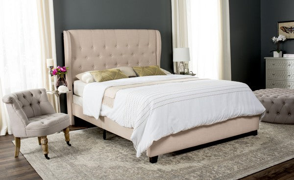 Blanchett Upholstered Bed in Light Beige
