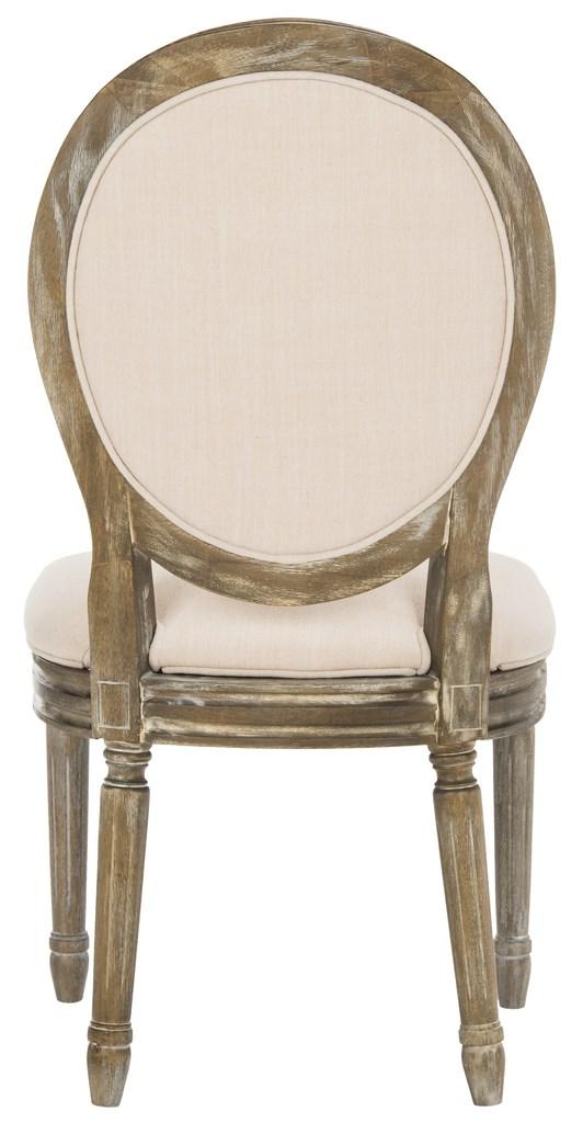 Holloway Tufted Oval Dining Chair in Rustic Oak with Beige Upholstery (Set of 2)