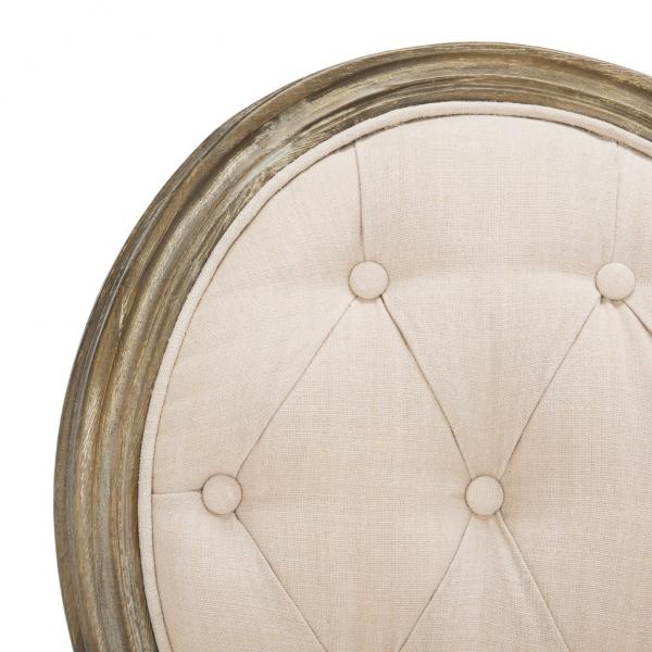 Holloway Tufted Oval Dining Chair in Rustic Oak with Beige Upholstery (Set of 2)