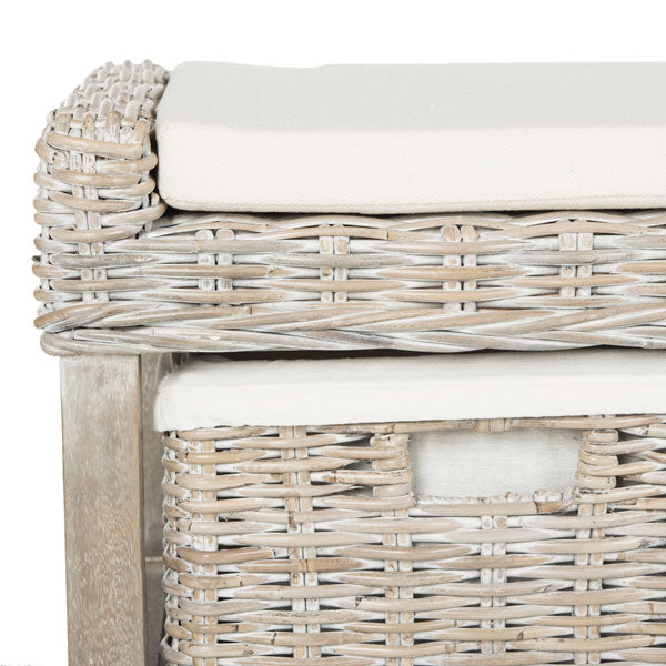 Kobutsu Storage Bench in Grey White Wash