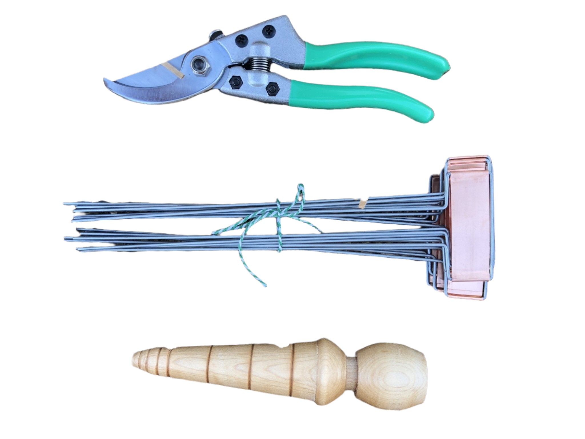 Garden Gift Box - Garden Tool Set  (Pruners, Copper Markers and Dibbler (Seed Planter) 3 Tool Kit