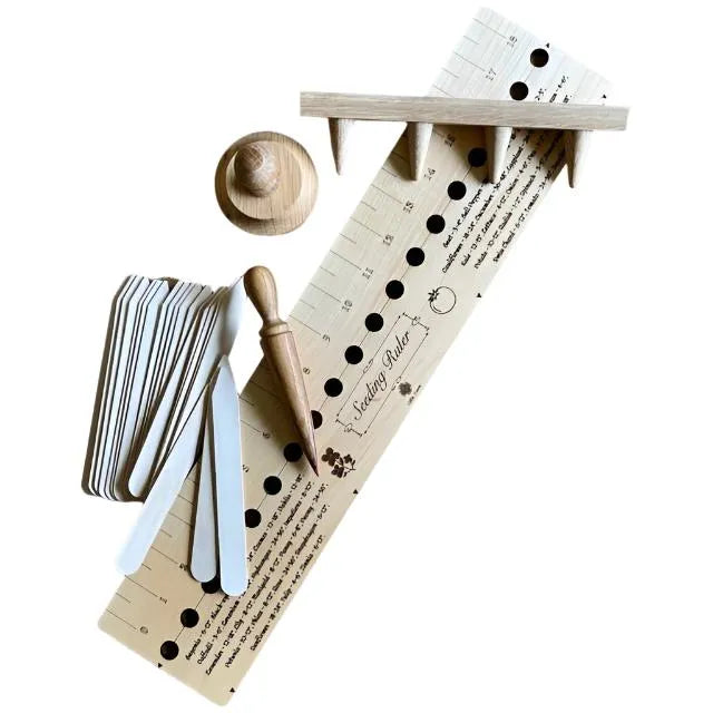 Garden Gift Set - Maple Seed and Bed Ruler, Dibblers, Pot Tamper and Markers