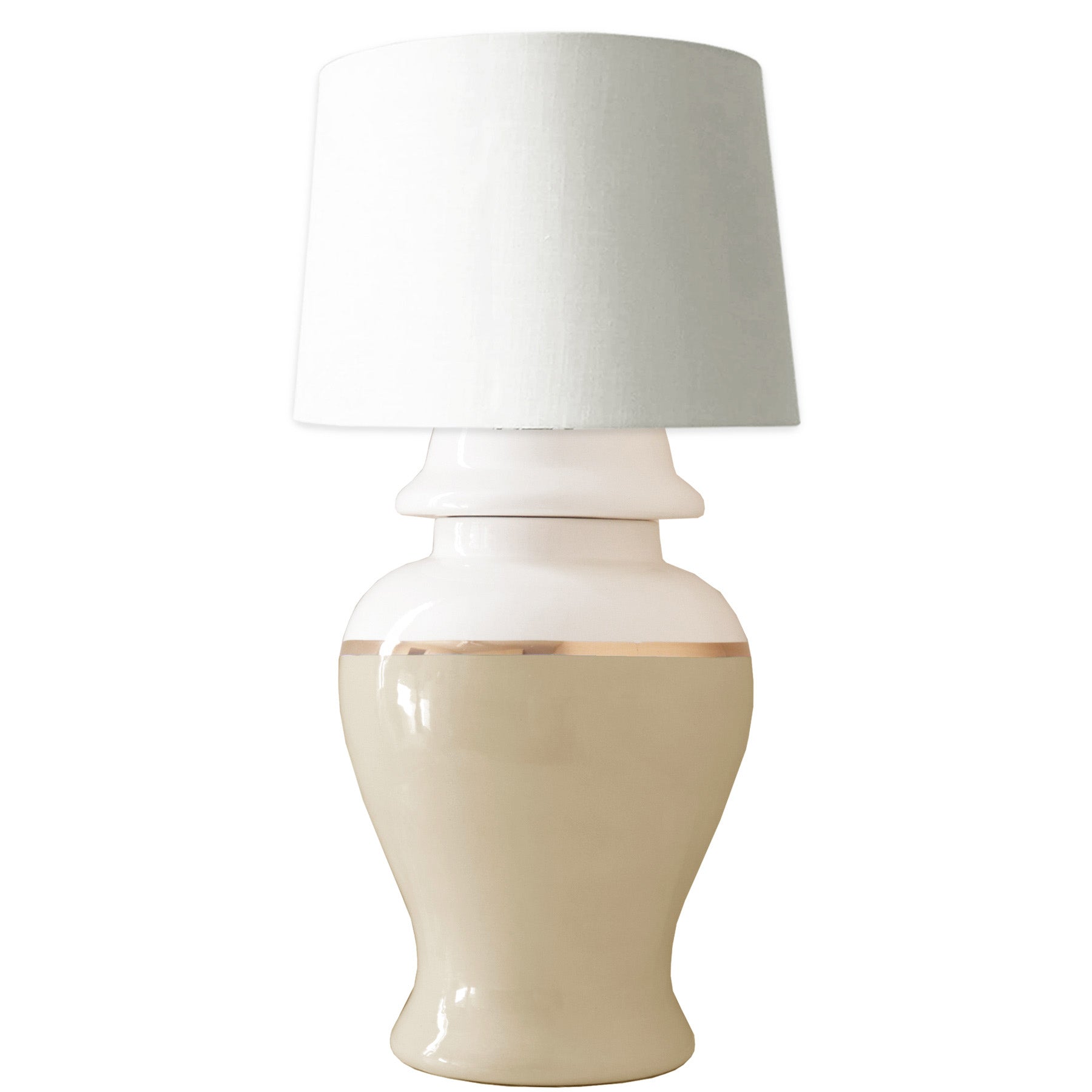 Color Block Ginger Jar Lamp in Sand