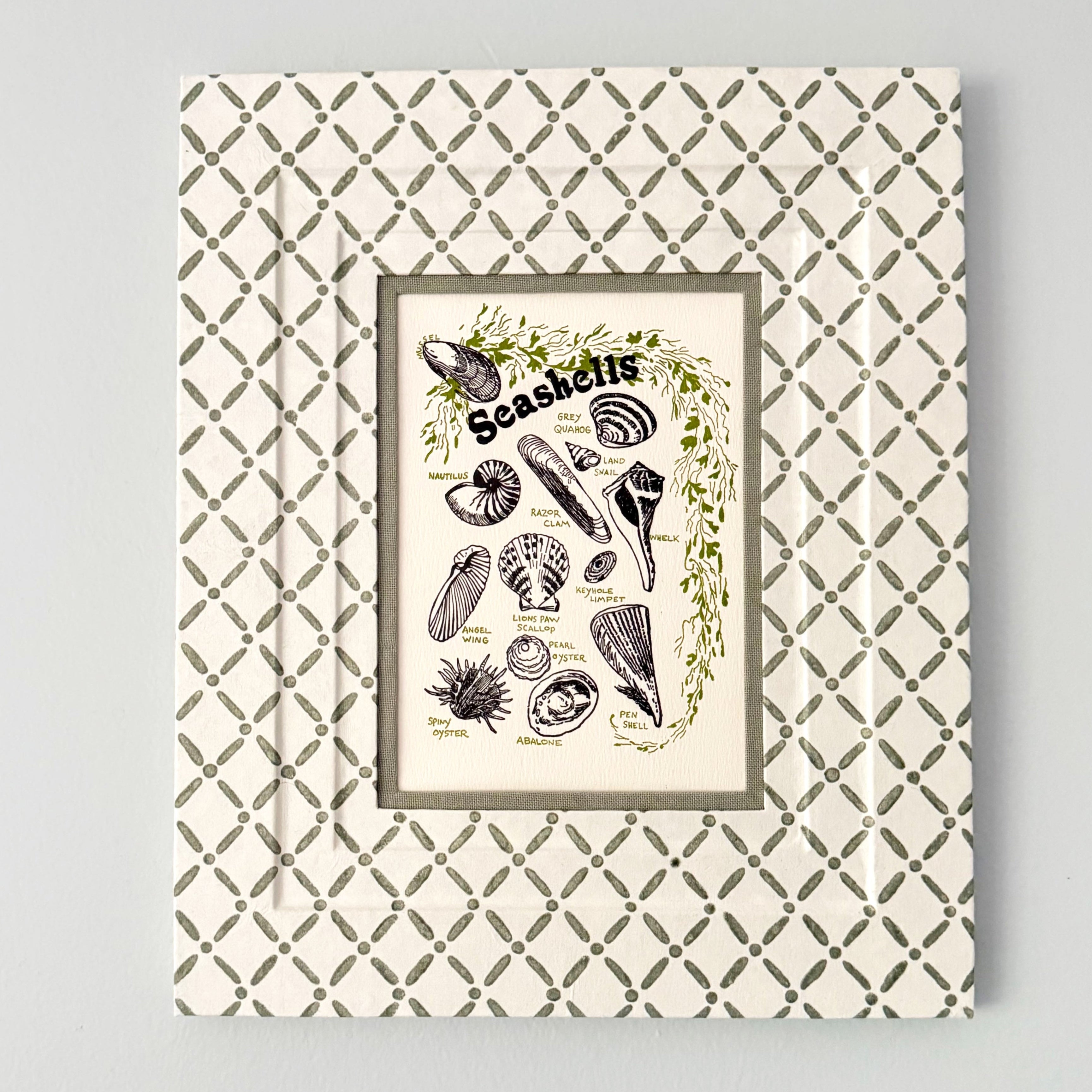 5x7 Block Printed Picture Frame in Croix Green