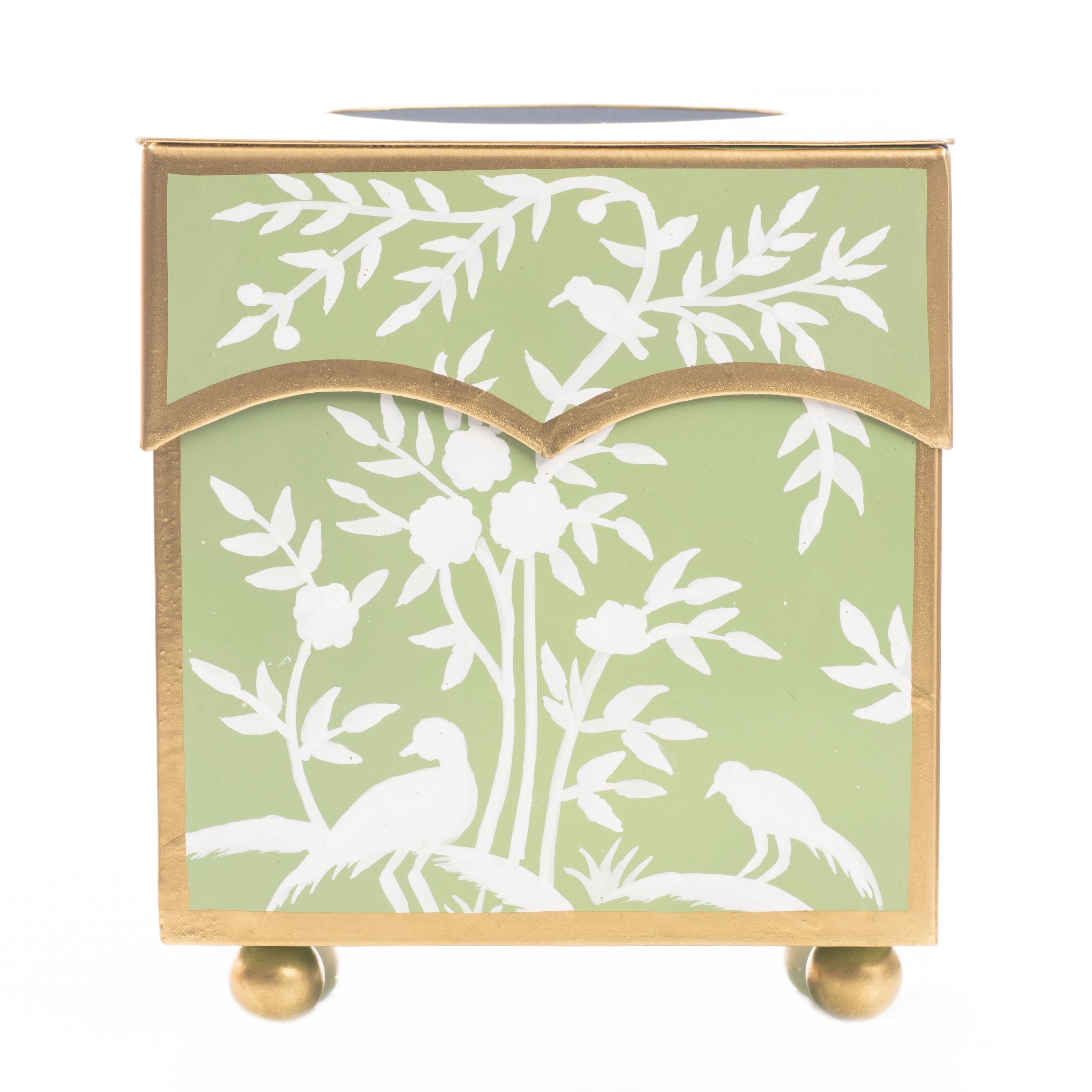 Grass Green & White Tissue Holder