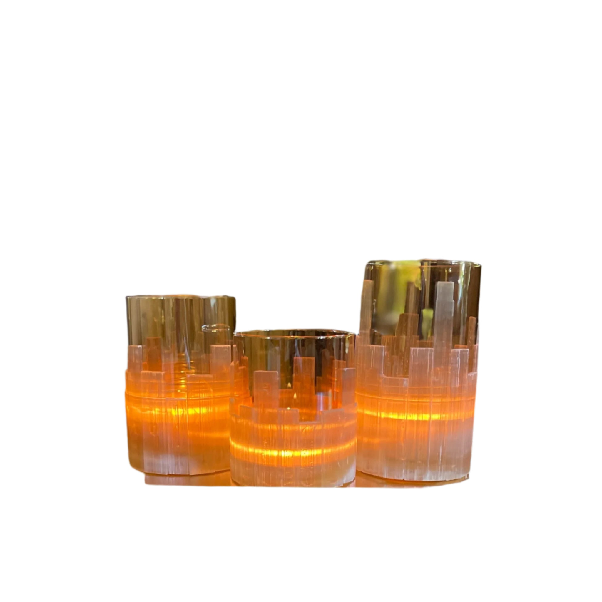 Hana Glass Crystal Candle Holders