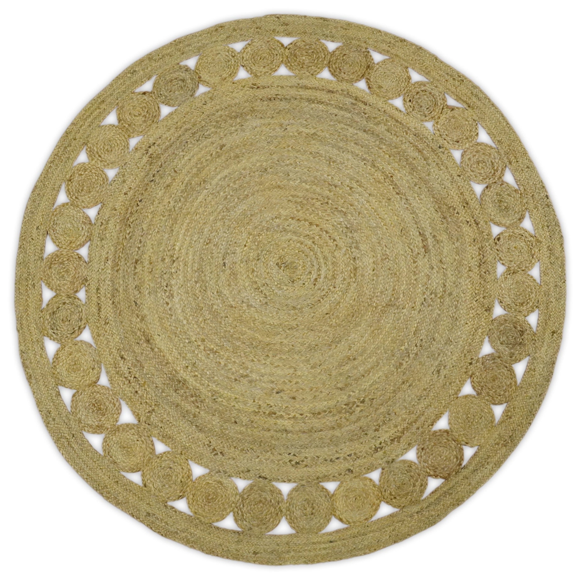 Hand Braided Jute Sisal Rug in Natural Fiber Brown