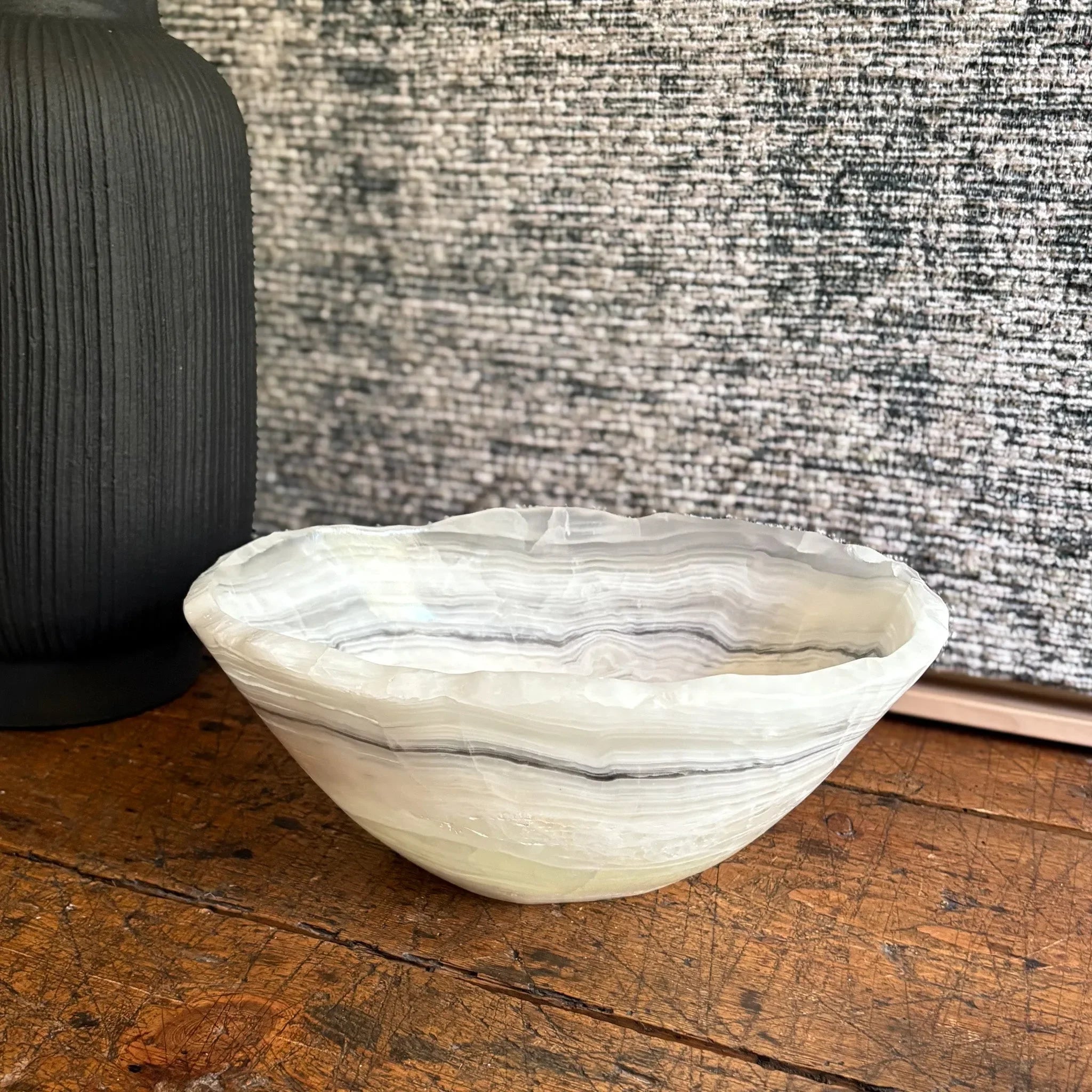 Hand Carved White Onyx Bowl - The Mayfair Hall