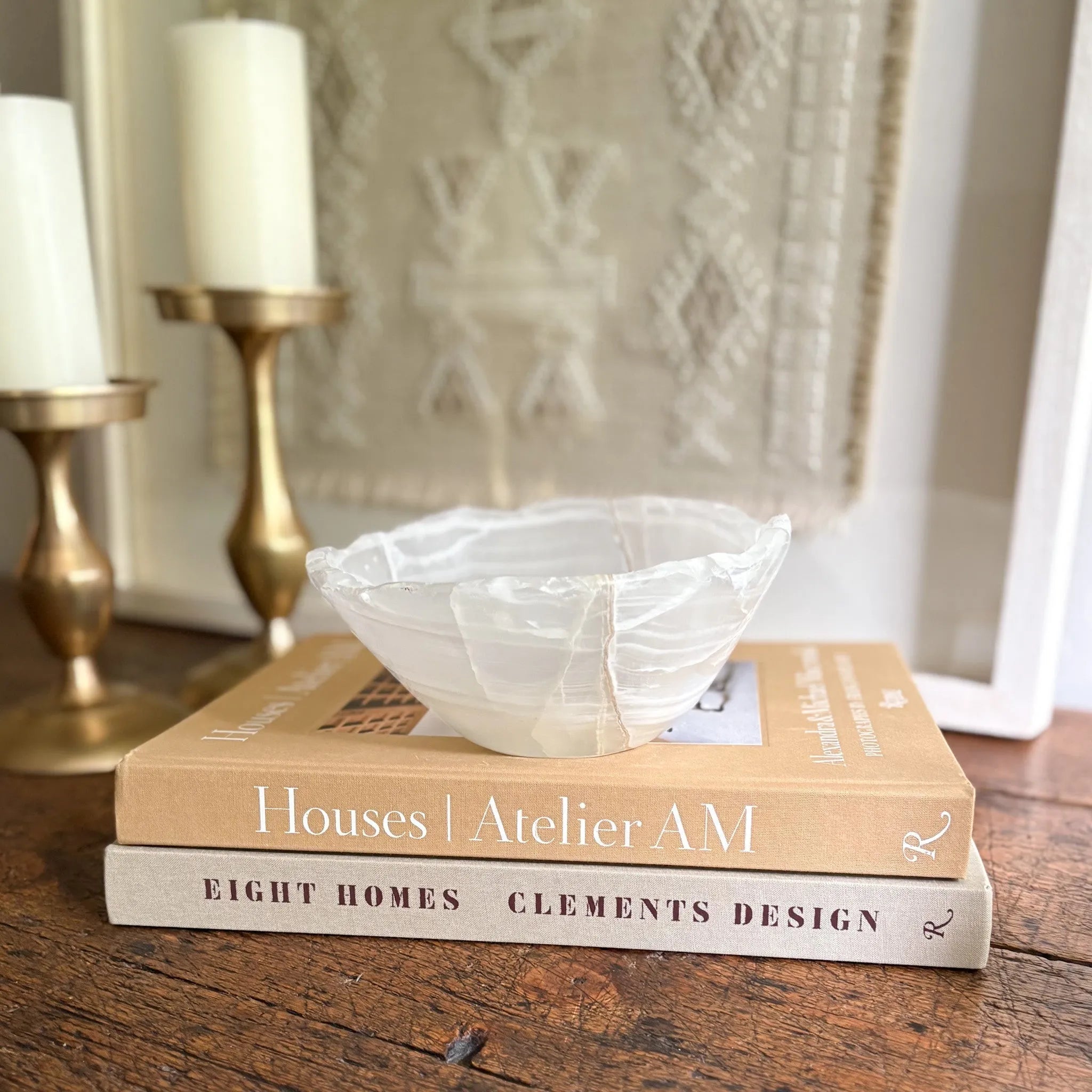 Hand Carved White Onyx Bowl
