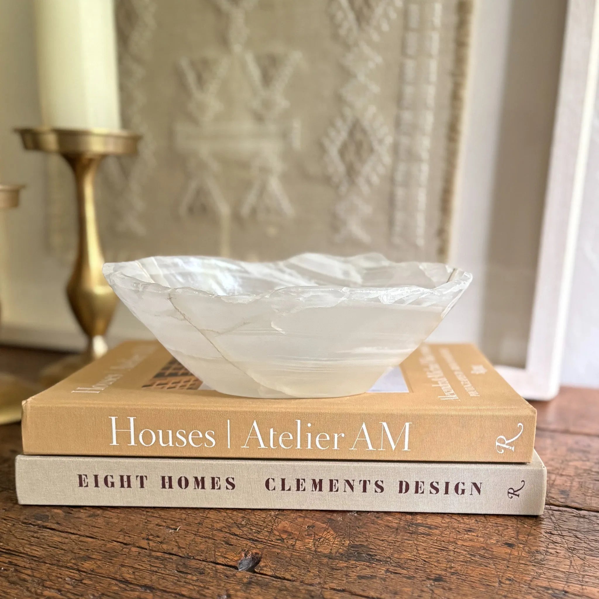 Hand Carved White Onyx Bowl