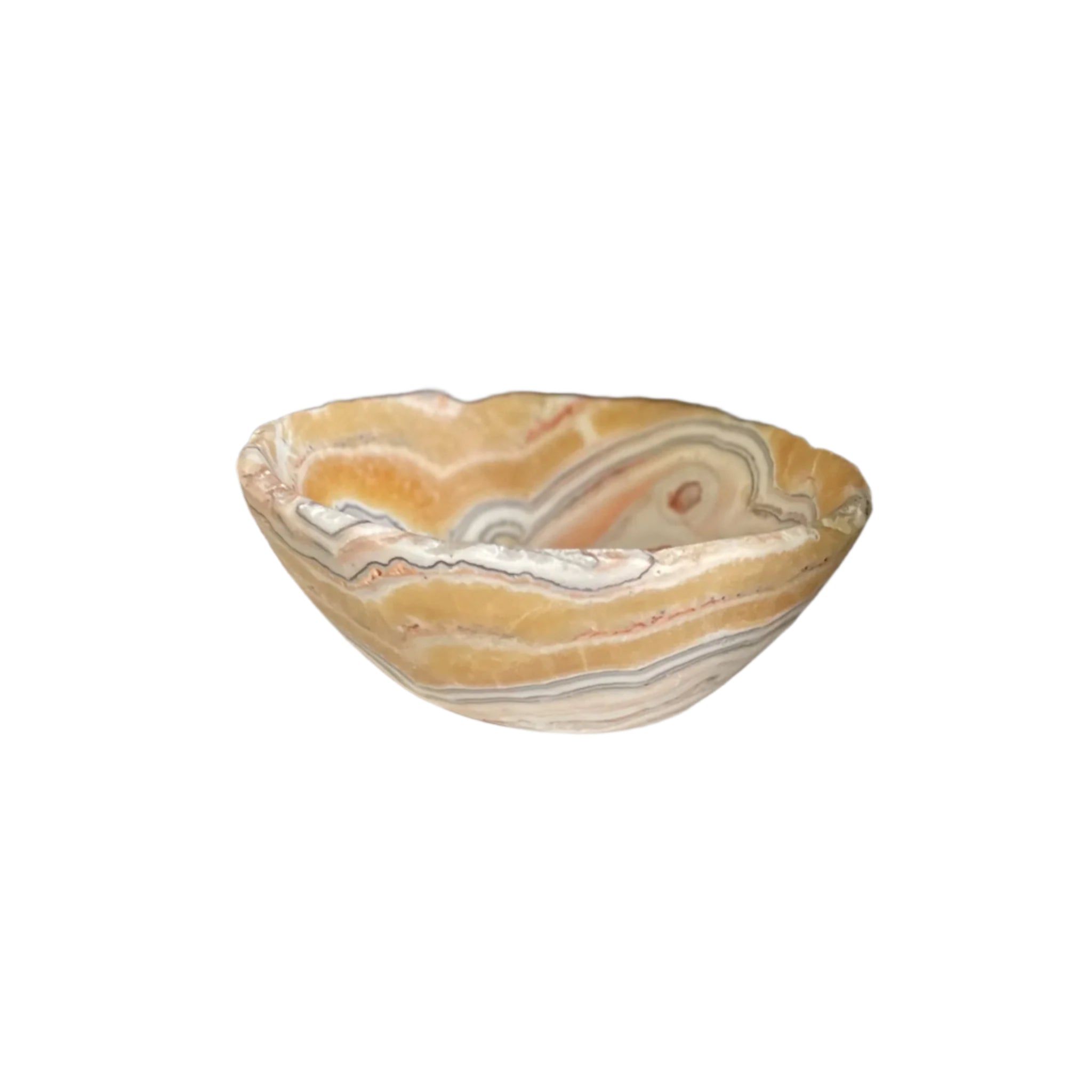 Hand Carved Zebra Calcite Bowl