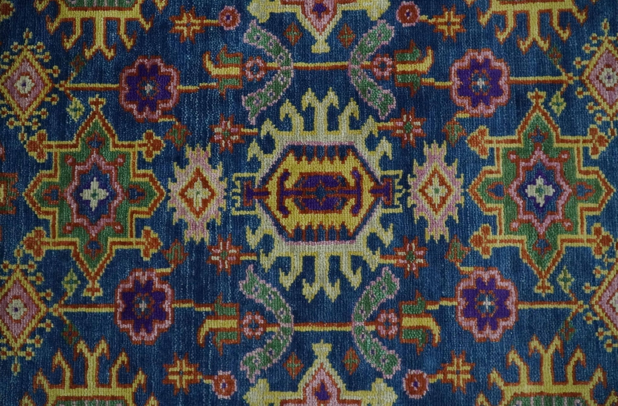 Hand Knotted 5x8, 6x9, 8x10, 9x12, 10x14 and 12x15 Blue and Beige Traditional Persian Oushak Wool Rug | TRDCP876 - The Rug Decor