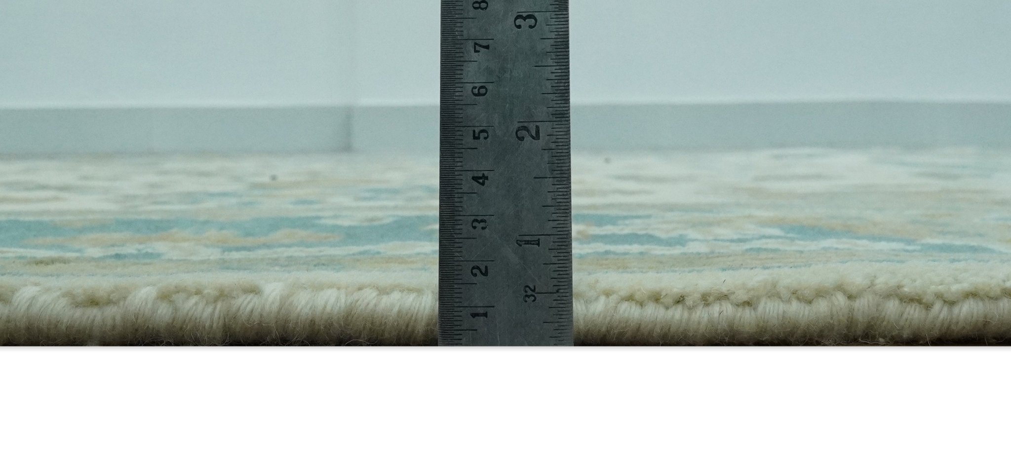 Hand Knotted Ivory, Teal and Beige Traditional Oriental Oushak Multi Size wool rug
