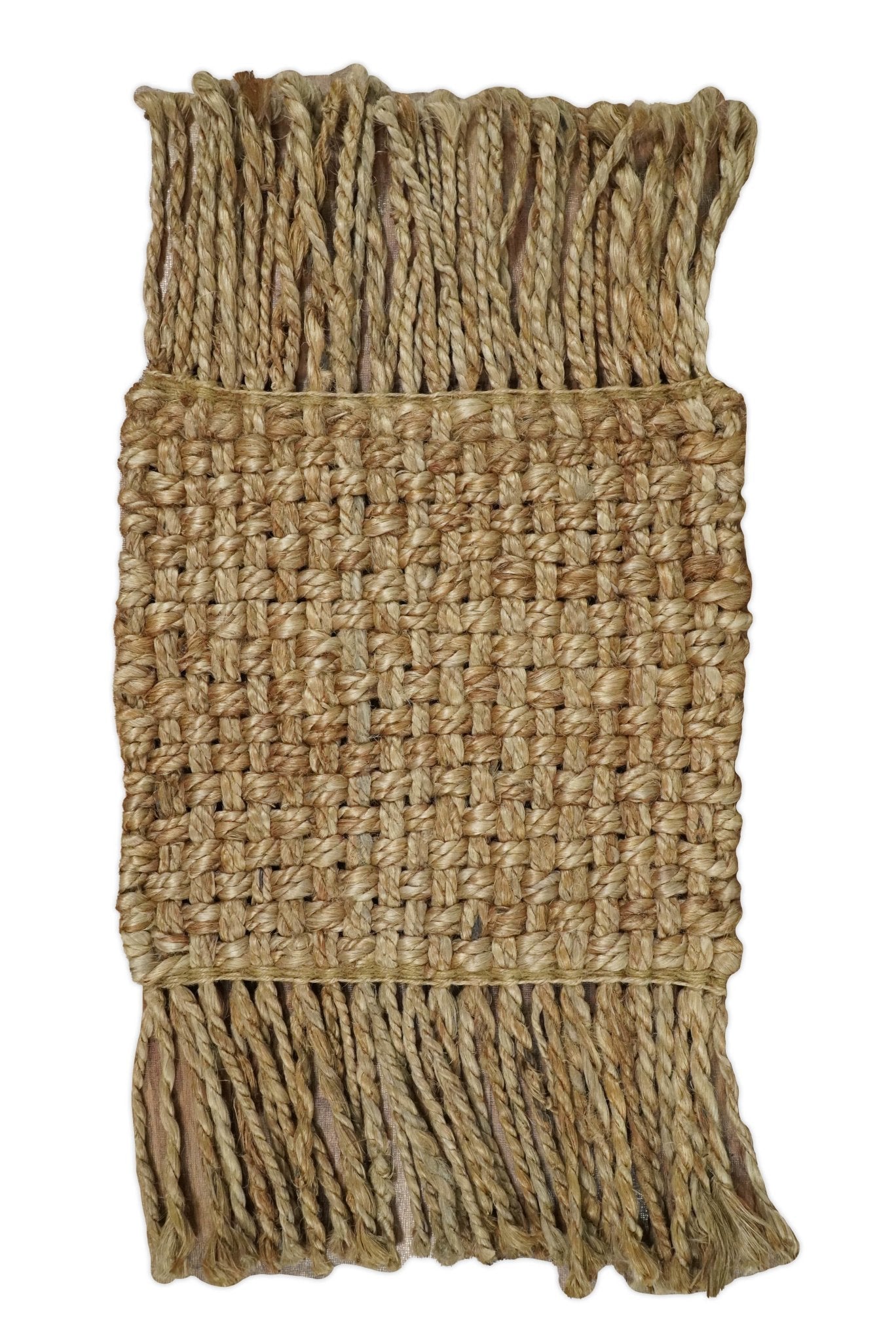 Hand Woven Natural Fiber Brown Natural Jute Rug