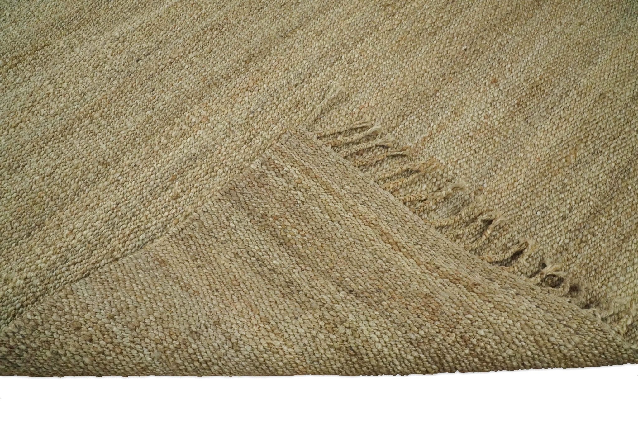 Hand Woven Natural Fiber Brown Natural Jute Rug