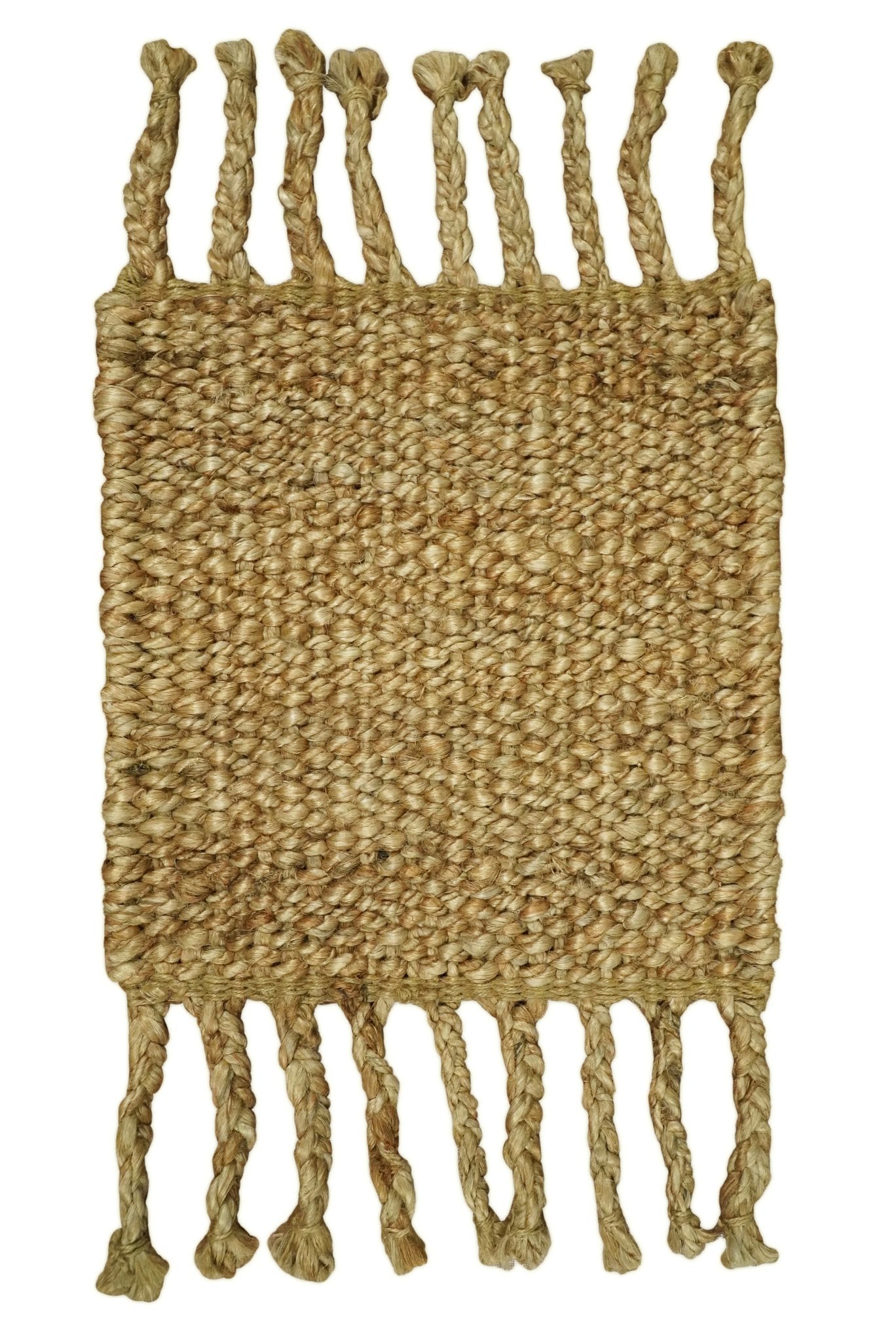 Hand Woven Natural Fiber Brown Natural Jute Rug