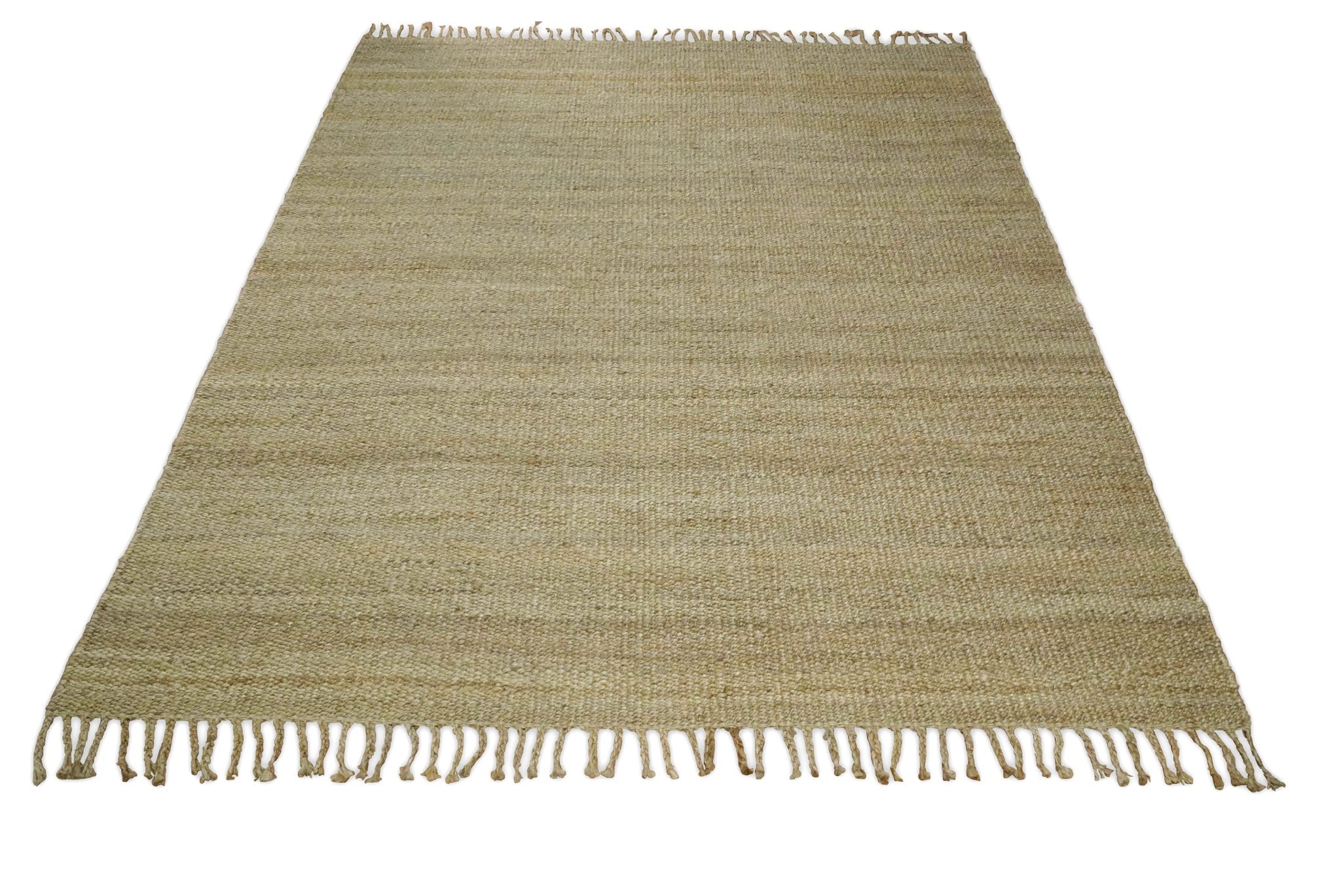 Hand Woven Natural Fiber Brown Natural Jute Rug