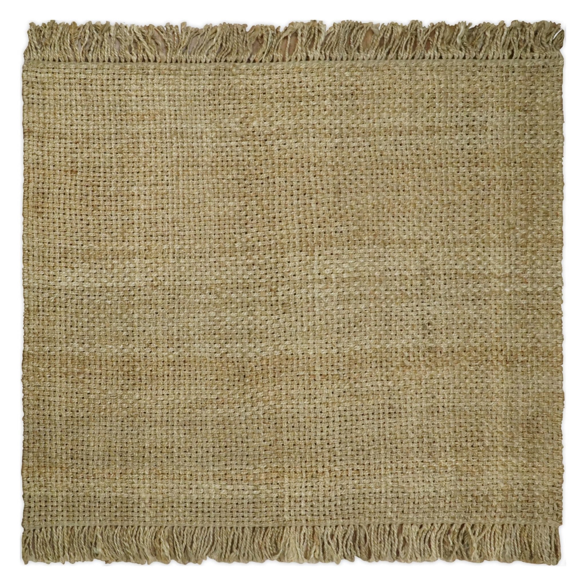 Hand Woven Jute Rug in Natural Fiber Brown