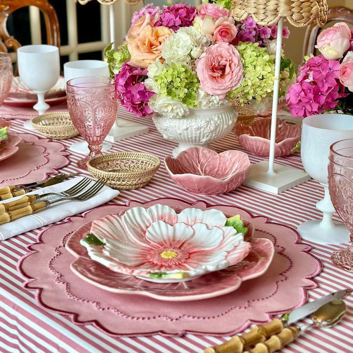 HARMONY PINK ROUND FABRIC PLACEMAT