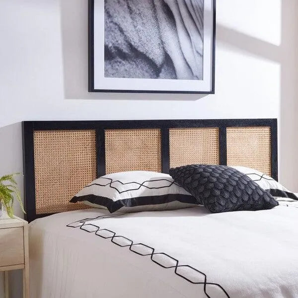 Safavieh Vienna Black Wood Cane Headboard