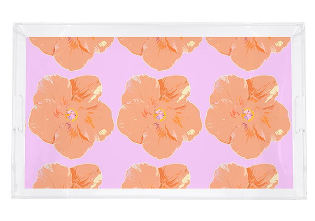 Hibiscus Lilac 22.5X14.5 Acrylic Tray