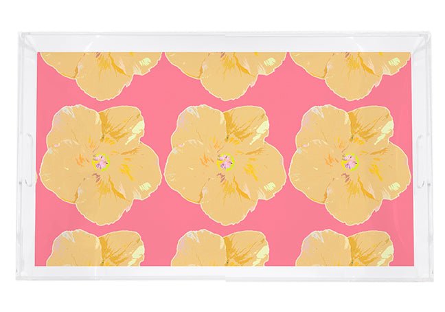 Hibiscus Pink 22.5X14.5 Acrylic Tray