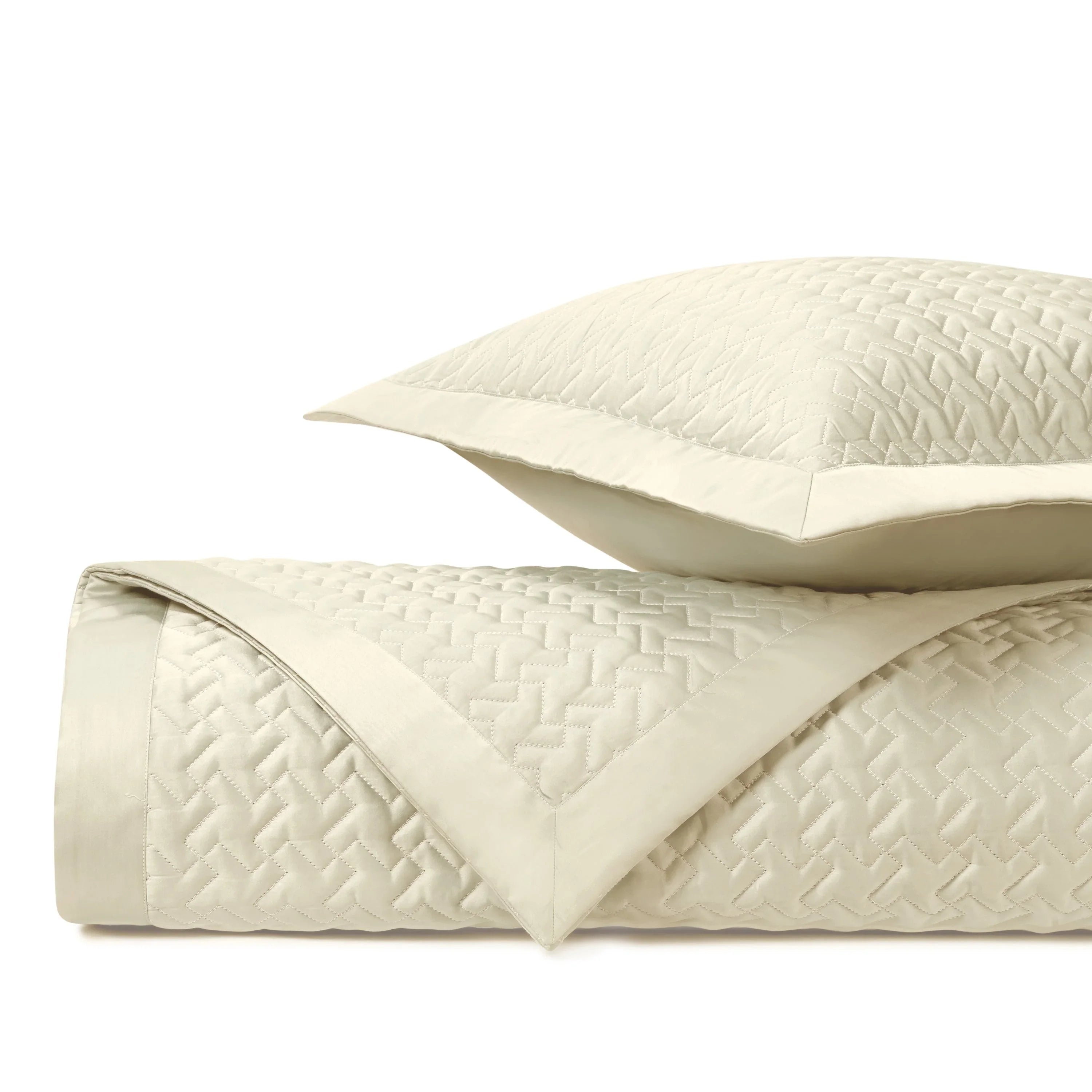 Houndstooth Quilted Coverlet (Euro) Set - The Mayfair Hall