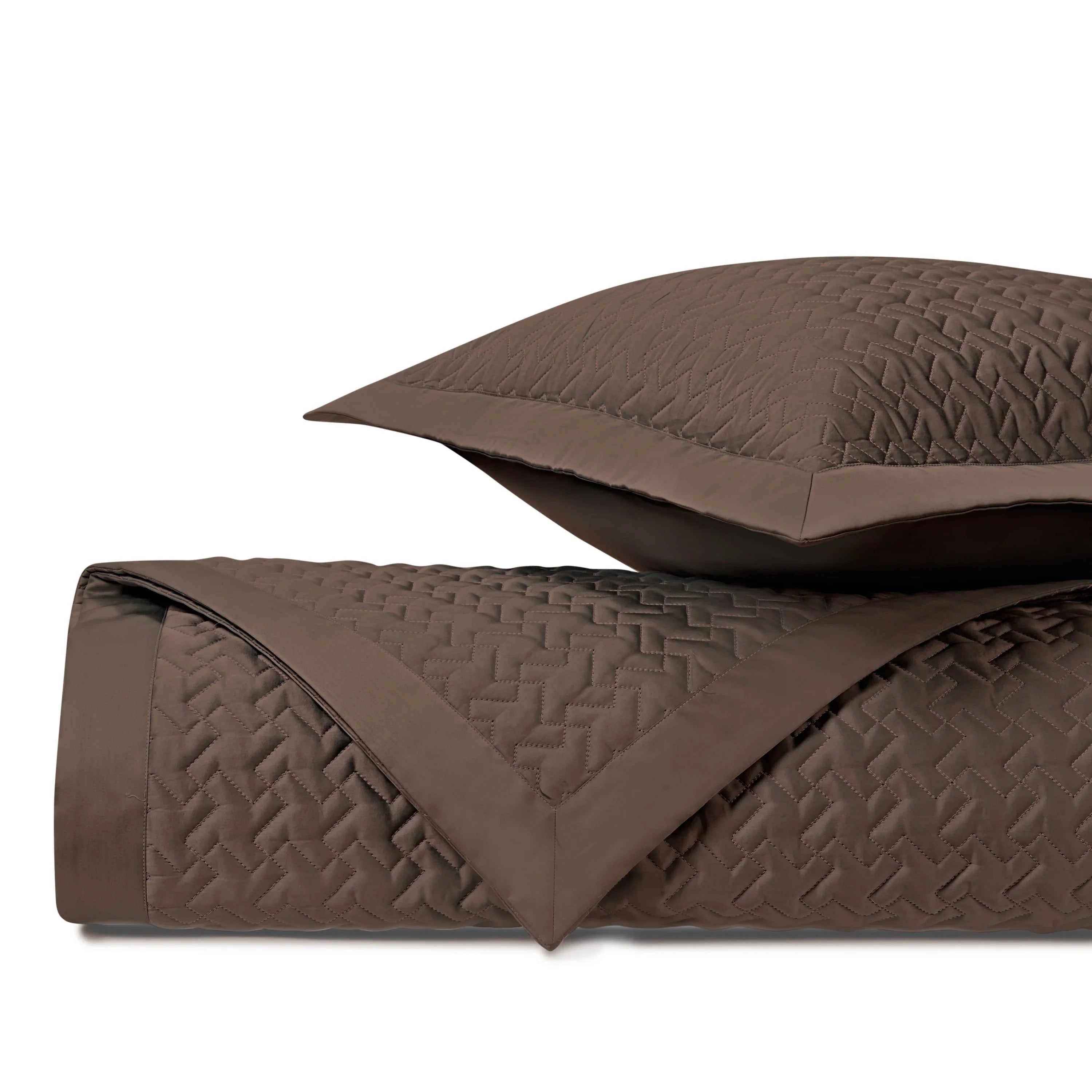 Houndstooth Quilted Coverlet (Euro) Set - The Mayfair Hall