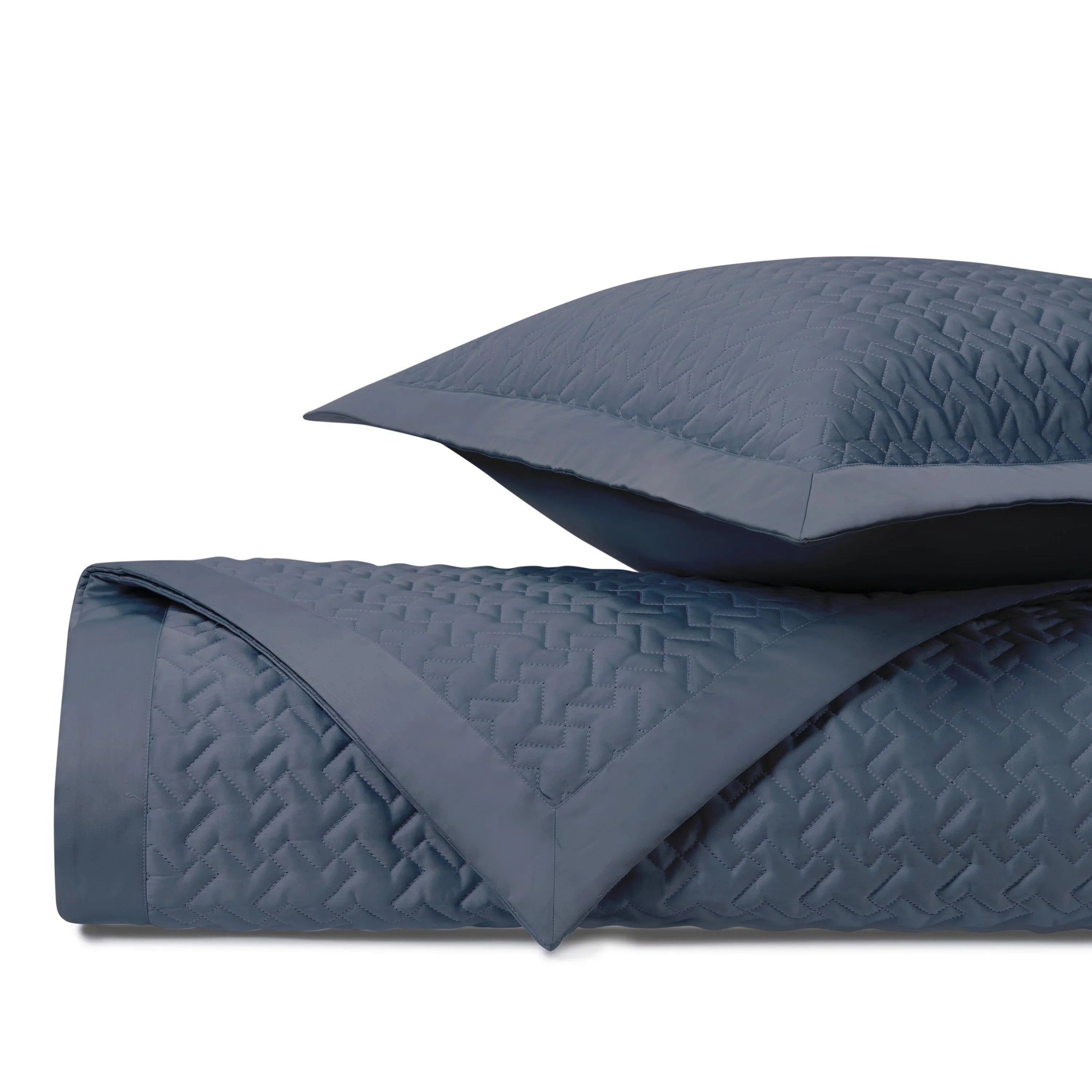 Houndstooth Quilted Coverlet (Euro) Set - The Mayfair Hall
