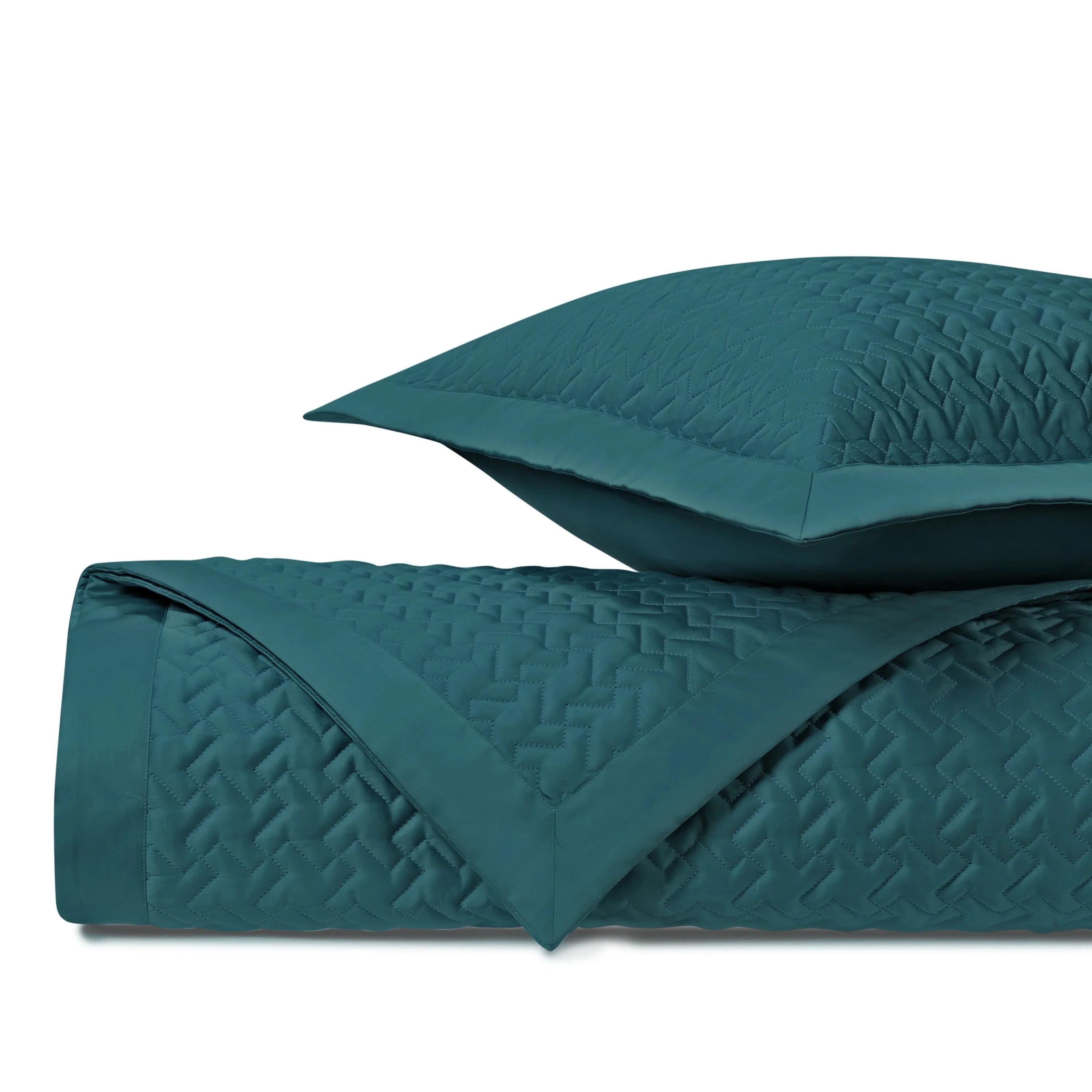 Houndstooth Quilted Coverlet (Euro) Set - The Mayfair Hall