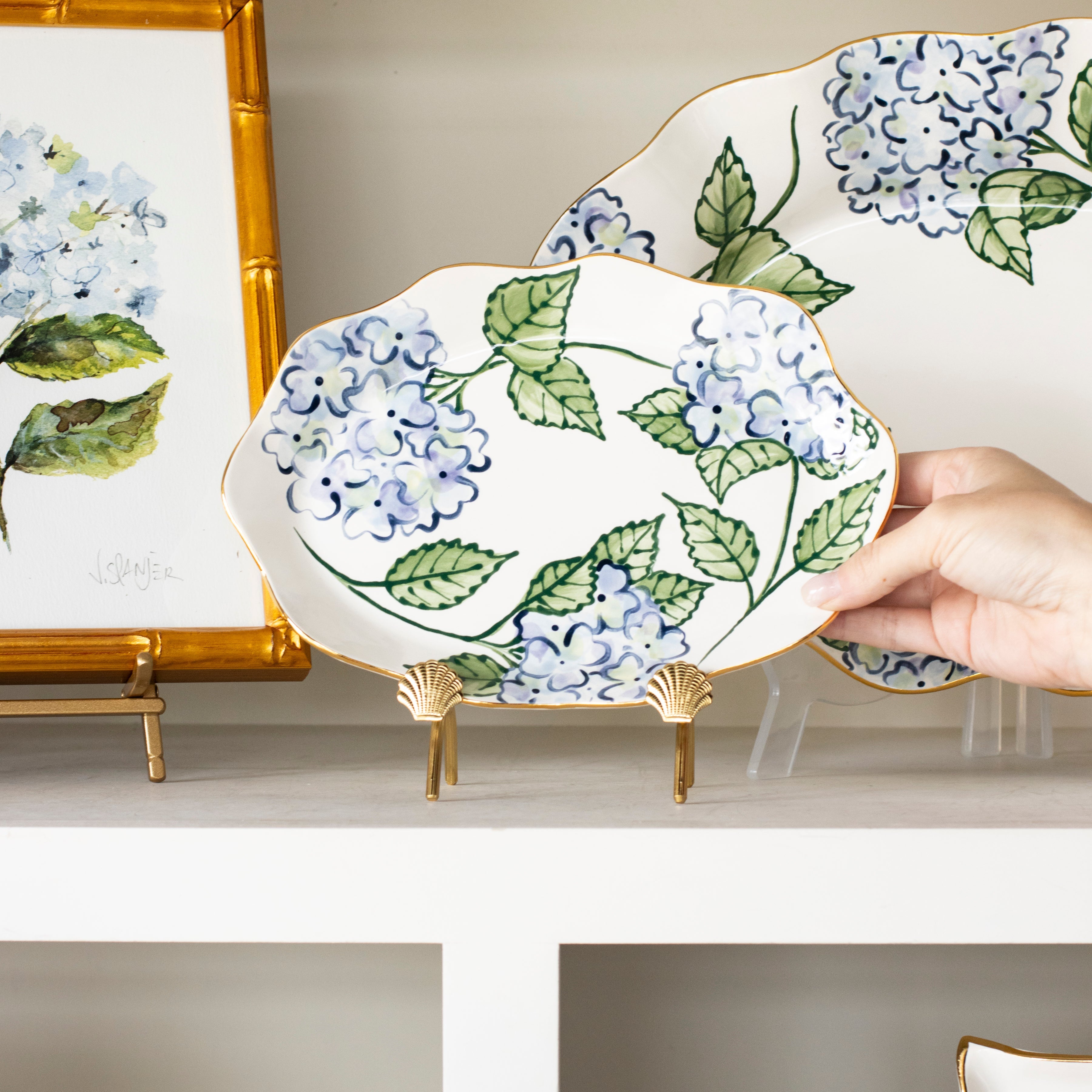 Blue Hydrangea Essentiel Scallop Tray