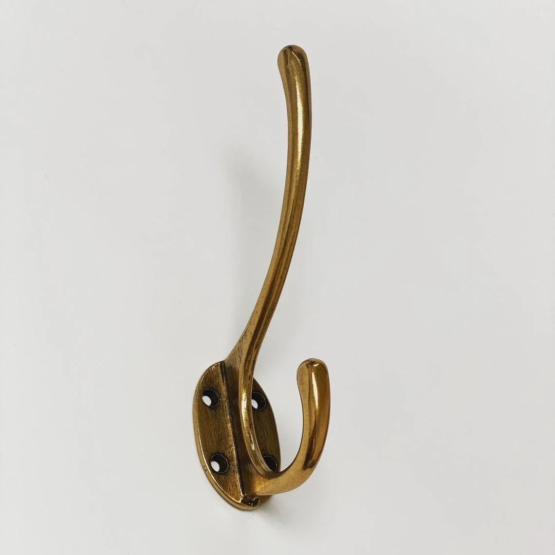 Large Antique Brass "Capri" Modern Wall Hat and Coat Hook