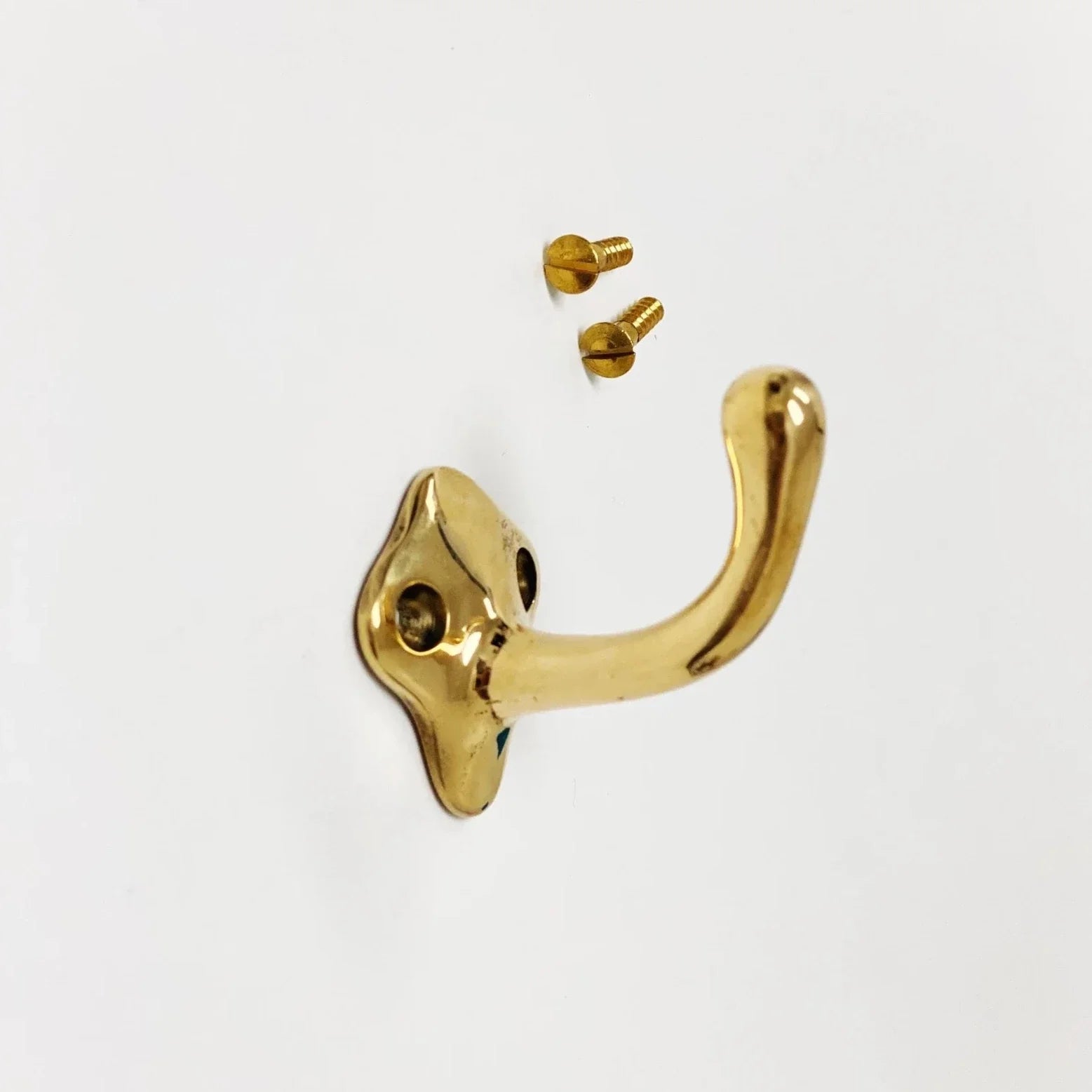Unlacquered Brass "Louie Style 2" Wall Coat and Hat Hook