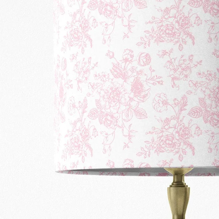 Pink Toile Lampshade in Rosecrest - The Mayfair Hall