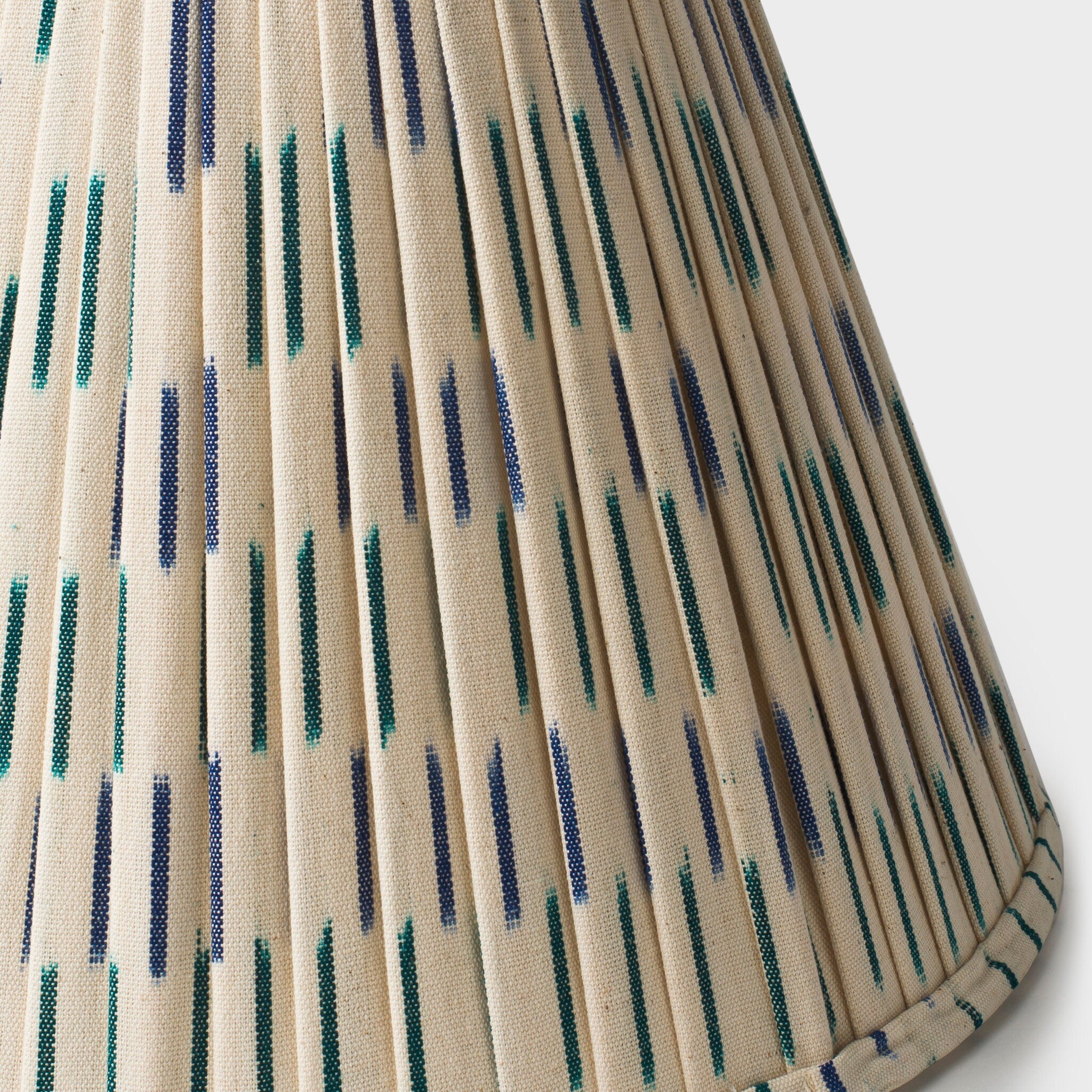 Handcrafted Blue Ikat Pleated Cotton Lampshade