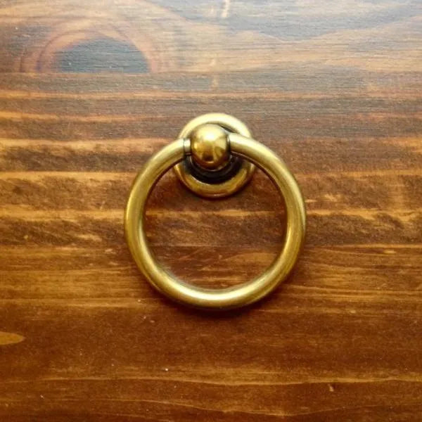 Plain Antique Brass "Capri" Ring Drawer Pulls